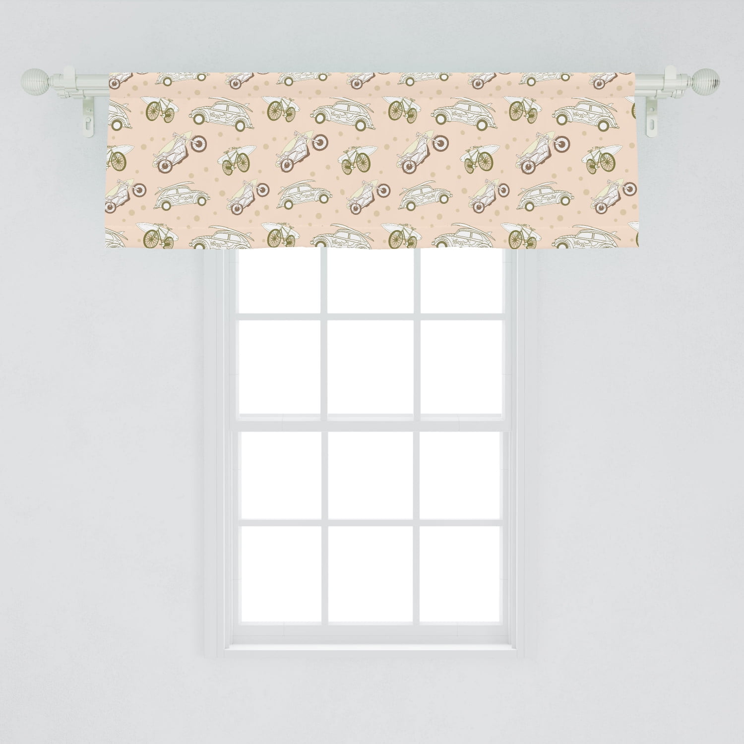Surfboard Window Valance Surfboards Transported On Vehicles Cars Bikes Motorcycles California Curtain Valance For Kitchen Bedroom Decor With Rod Pocket By Ambesonne Walmart Com Walmart Com