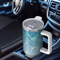 thumbnail image 6 of 40oz Tumbler with Handle and Straw, Vacuum Insulated Stainless Steel Travel Mug, Fits Car Cup Holder, Ice Crystal Print, 6 of 6