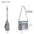 thumbnail image 6 of KL928 Leather Crossbody Bag with Adjustable Strap Multi-Pockets Shoulder bag for Everyday Use,Light Blue Flower, 6 of 8