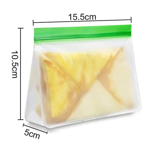 Bolsas reutilizables para almacenar alimentos, de pie, de grado alimenticio, con cierre hermético, reutilizables
