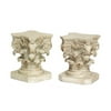 Set of 4 Renaissance Ivory Ornate Roman Style Bookends 6.5"