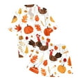 thumbnail image 3 of Pajamas for Women Set – Versatile Two Piece Loungewear for Any Season Ladies' Thanksgiving Turkey Print Pajama Shorts Set 2024, 3 of 4