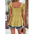 thumbnail image 2 of Parfaitlady Womens Summer Tunic Tops Casual Dressy Blouse Loose Fit Short Sleeve T Shirts Yellow S, 2 of 8