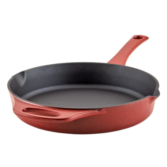Rachael Ray NITRO 10 inch Cast Iron Skillet, Red