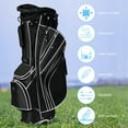 thumbnail image 6 of Gymax Golf Stand Bag 6 Way Divider Golf Carry Bag w/ Straps & 7 Storage Pockets Black, 6 of 10
