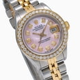 thumbnail image 3 of Pre-Owned Rolex Datejust 26MM 69173 Pink Mother of Pearl Diamond Dial Diamond Bezel Two Tone Yellow Gold Jubilee Bracelet 0.9ct, 3 of 8