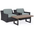 thumbnail image 1 of Crosley Beaufort 3 Piece Wicker Patio Conversation Set in Brown and Mist, 1 of 12