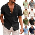 thumbnail image 4 of Fjuchai Mens Shirts Tops Summer Short Sleeve Shirts Men's Casual Sports Shirt Lapel Soft Shirt S-XXL, 4 of 6