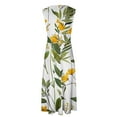 thumbnail image 5 of QIPOPIQ Robe Longue Portefeuille d'Été pour Femme Décontractée Bohème à Fleurs à Col en V Sans Manches à Ourlet Volanté Robe Longue de Plage Liquidation d'Été, 5 of 5