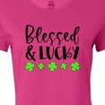 thumbnail image 4 of Inktastic Blessed and Lucky 4 Leaf Clovers St. Patrick's Day Women's T-Shirt, 4 of 5
