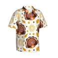 thumbnail image 2 of Daiia Fall Turkey Hawaiian Shirt for Men Gentle Cotton Regular Short Sleeve Casual-Medium, 2 of 9