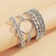 thumbnail image 5 of Silver Chunky Chain Bracelet Charm Boho Bracelet For Teen Girls Women Flat Cable Chunky Chain Bangle With Circle Set Of 4 (silver), 5 of 5