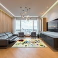 thumbnail image 2 of LaModaHome Non-Slip Rug Pop Art Inspired Geometric Figures Rug Washable Mat Child Stain Resistant Living Room Kitchen Carpet - Size: 6,6X2,6ft(200X80cm), 2 of 5