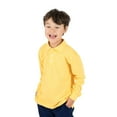 thumbnail image 3 of Leveret Boys Long Sleeve Cotton Polo Shirt Yellow 14 Year, 3 of 3