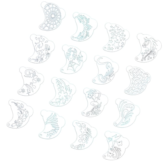 Precisions Face Art Tools with Reusable PET Sheets Drawing Stencil for Makeup Enthusiasts and Stage Performances Design