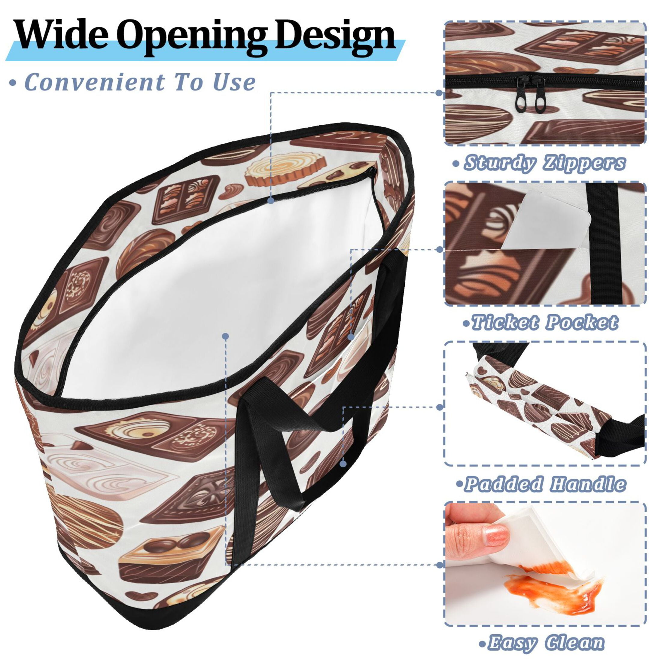 Large Hand-held Ice Pack Picnic Bag Insulation and Refrigeration Suitable for Shopping Picnics and Camping Dark Chocolate