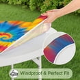 thumbnail image 5 of Colorful Rainbow Tie Dye Spiral Pattern Round Fitted Tablecloth with Elastic Edge,Dining Table Cover Waterproof,Outdoor Round Tablecloth for Camping,Dining,Indoor and Outdoor, 5 of 7
