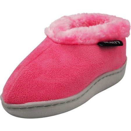 Norty Toddler Girls Kids Fleece Memory Foam Slip On Indoor Slippers Shoe, 40856 Hot Pink / 6MUSToddler