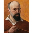 thumbnail image 2 of Hugo Simberg 12x14 Black Ornate Wood Framed Double Matted Museum Art Print Titled: Self-Portrait (1914), 2 of 5