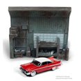 thumbnail image 1 of 1958 Plymouth Fury Red con \ Darnell \ 's Garage \ Interior Diorama de \ "Christine \" (1983) Movie 1/64 Diecast Model de Johnny Lightning "" " Johnny Lightning JLDR002-JLSP032, 1 of 1