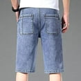 thumbnail image 2 of Mens Denim Shorts Clearance Knee Length Cargo Jean Shorts Casual Straight Leg Half Pants with Pockets Comfortable Vintage Summer Pants, 2 of 4