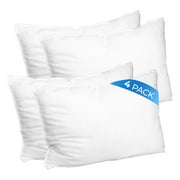 Superior Solid Microfiber Medium Density Pillow, Set of 4, Euro-26