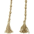 thumbnail image 4 of DecMode Handmade Hexagon Metallic Carved Geometric Long Gold Mango Wood Garland with Tassel, 4 of 7