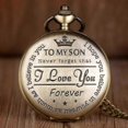 thumbnail image 2 of Men Quartz Pocket Watch Classic Vintage Pendant Watch To My Son" Watch Gift For Father Mother Son Necklace Watch, 2 of 5