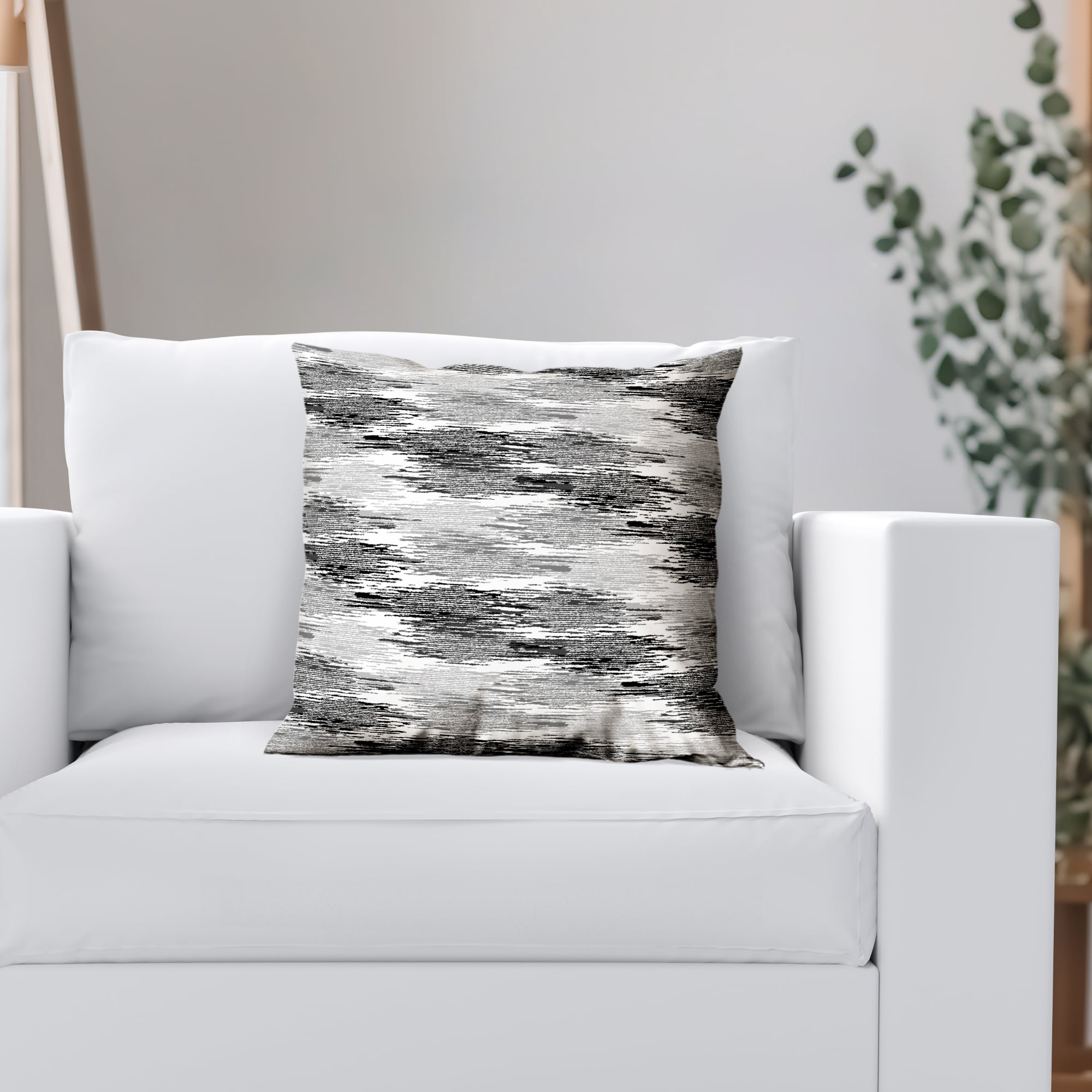 Americanflat 16"x16" Abstract Blurred Throw Pillow with Premium Polyester - Black