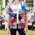 thumbnail image 2 of Staki American Flag Button Down Kids Independence Day Shirt Button Down Retro Short Sleeve Casual Beach Tropical Funny Party Outfits for Girls 4T 5T 481T(Pink,14-15 Years), 2 of 4