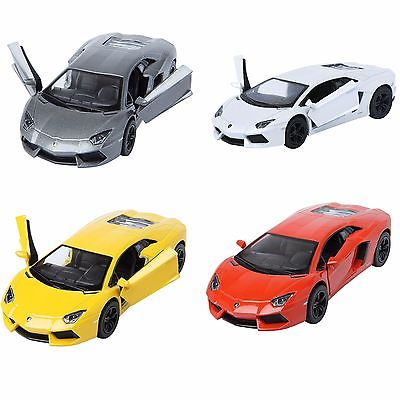 Set of 4: 5' Kinsmart Lamborghini Aventador LP700-4 Diecast Model Toy Car 1:38