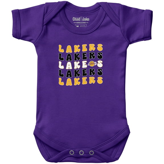 Newborn & Infant Chad & Jake Purple Los Angeles Lakers Groovy Bodysuit