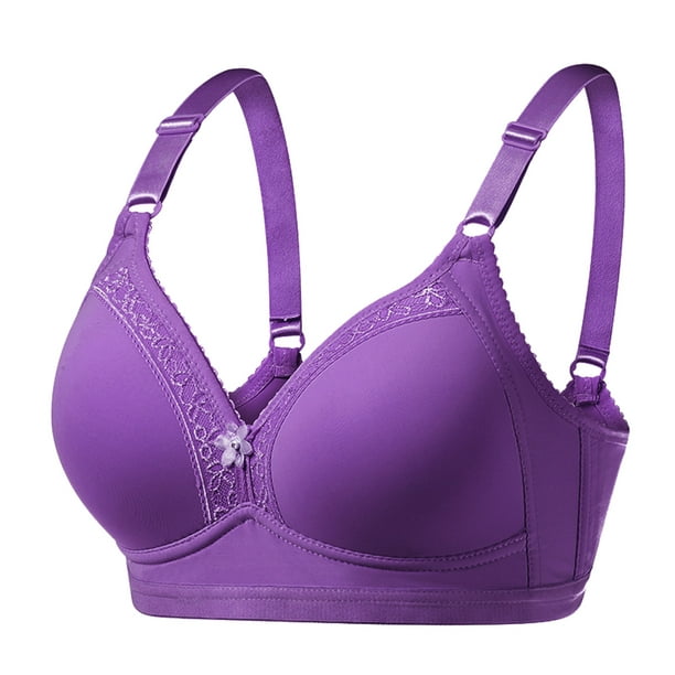  Wireless Bra, Our Bestselling Wirefree Moisture-Wicking Bra,  Double Support Satin Full-Coverage Wireless Bra, Perfectly Purple, 38B