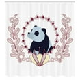 thumbnail image 2 of Ambesonne Panda Shower Curtain, Fluffy Mammal and Flowers, 69"Wx75"L, Ruby Pale Blue, 2 of 2