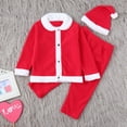 thumbnail image 3 of Christmas Costumes for Kids Long Sleeve Warm Cute Thick Fashion Pajamas Christmas Santa Xmas Santa Cosplay Outfit Set, 3 of 5