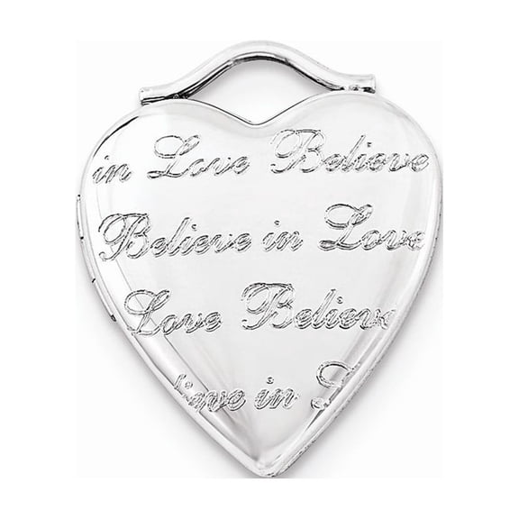 Sterling Silver Believe In Love 20mm Heart Locket