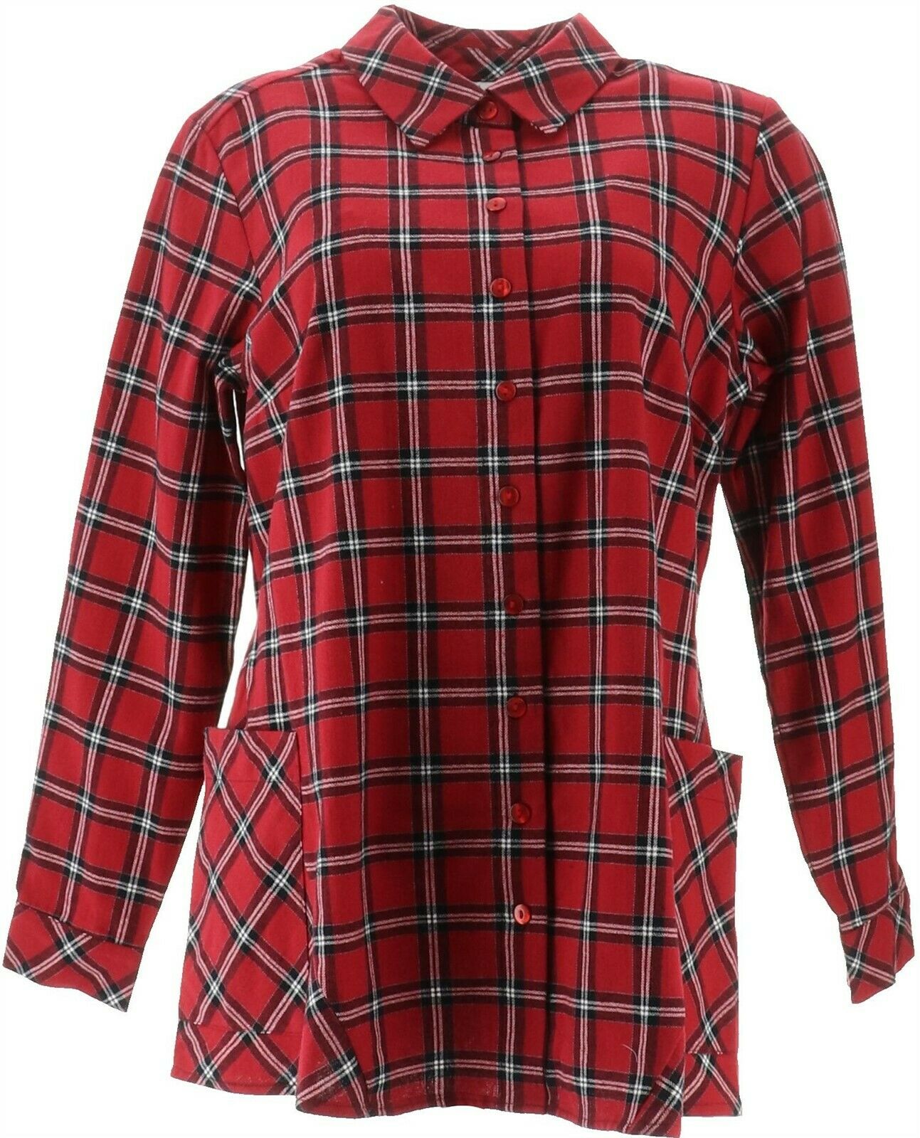 Joan Rivers Tartan Plaid Flannel Shirt 