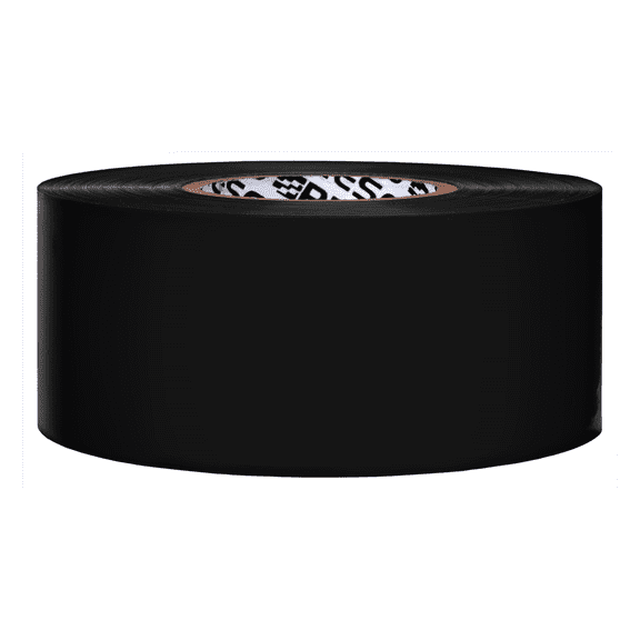 [NO ADHESIVE] Presco Solids & Stripes Barricade Tape: 3 in. x 1000 ft. / 4 mil thick (Black plain solid color with no printing)