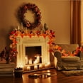 thumbnail image 3 of 2Pcs Fall Maple Leaf Garland with Lights，Artificial Maple Garland Fake Fall Leaves with 30 LED Fairy String Lights Faux Hanging Plastic Plant forThanksgiving Decorations Fall Décor Fireplace Party, 3 of 8