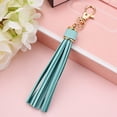 thumbnail image 3 of Fasijew Lightweight Keychain Keychain Pendant Tassel Keychain Pendant Faux Leather Solid Color Lobster Clip Fringe Stainless Lightweight Portable DIY Keyring Schoolbag, 3 of 5