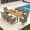 White, variant on Costway 9 PCS Patio Dining Set for 8 Table and PE Rattan Chairs with 2" Umbrella Hole Navy