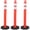 Red-3 Pack, variant on 6 Pack 42" Traffic Delineator Posts,Heavy-Duty Safety Cones with Reflective Collars & Weighted Base for Construction Zones and Driving Practice