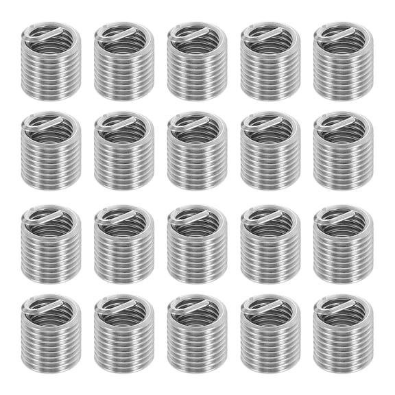 Uxcell Wire Thread Inserts 10#-32 UNF 2D 9.6mm, 20Pcs 304 Stainless Steel Helical Coiled Wire Screw Threaded Sleeve Sheath for Mechanical Equipment Automotive Repairs