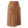 thumbnail image 5 of Glisme Casual Pants For Women Plus Size Knee Length Cotton Linen Shorts Summer Baggy Dressy Long Shorts With Pockets Khaki Trousers Athletic Fit, 5 of 7