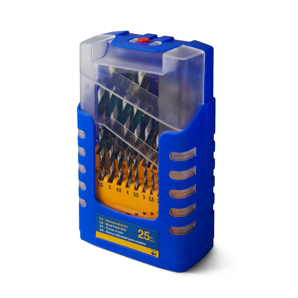 Fisch FSF364740 25 Piece Chrome Vanadium Brad Point Woodworking Drill