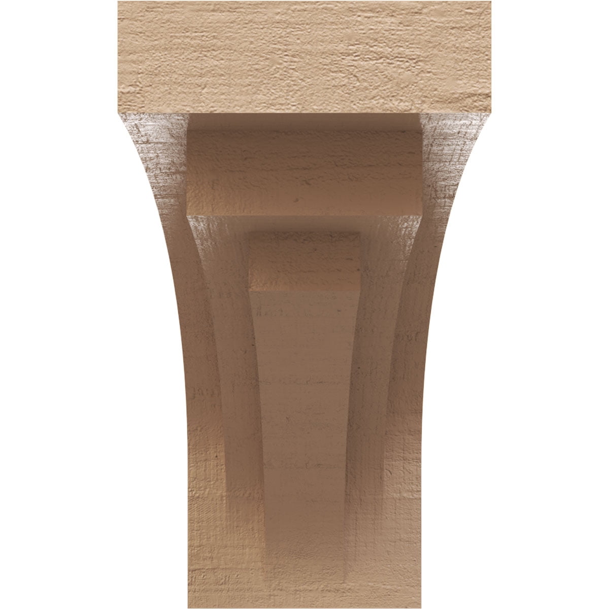 3"W x 9"D x 6"H Classic Rockford Rough Cedar Woodgrain TimberThane Corbel, Primed Tan
