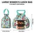 thumbnail image 5 of Pioneer Flower Floral Print Pattern Drawstring Lunch Bag Women - Drawstring Lunch Bag Insulated for Work Office - Stain-Resistant Large Lunchbags for Women with Multi-Pockets, 5 of 6