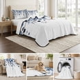 thumbnail image 6 of Twin XL Quilt Set 68''x98'', Blue Eucalyptus Leaves Lightweight Summer Bedspread Coverlet Set with 2 Pillow Shams, Summer Botanical Watercolor Breathable All Season Quilt Bedding for Dorm/Guest Room, 6 of 9