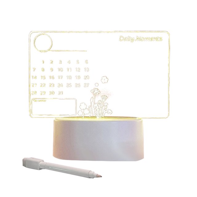 Acrílico DIY lámpara de noche tablero de calendario reescribible lámpara de dormitorio accesorios para el hogar Hugtrwg Para estrenar