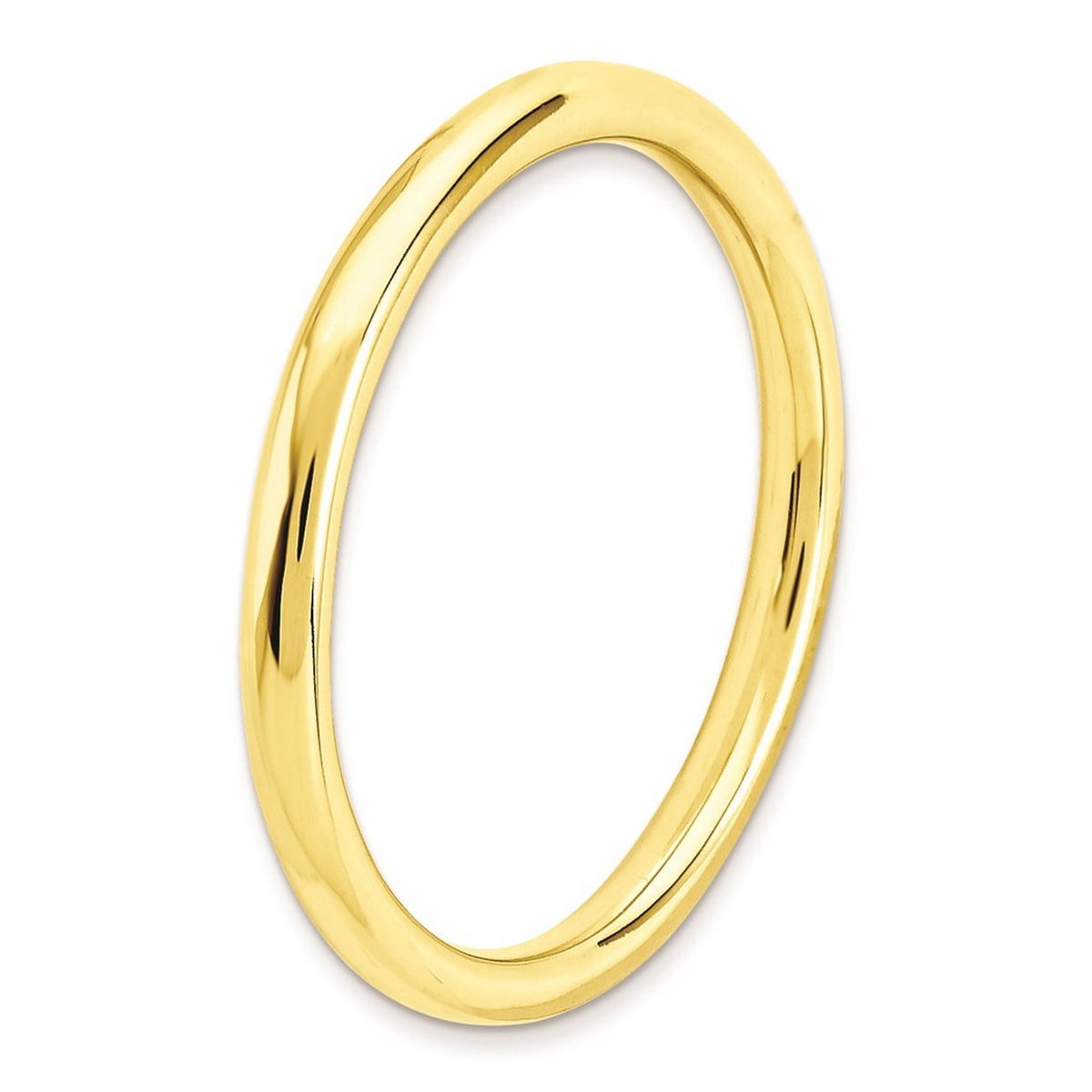 925 Sterling Silver Stackable Gold Plated Polished Ring Size 5 Stackable Ring for Women - 2.3 Grams